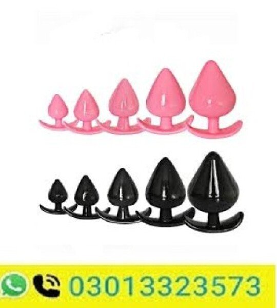 5Pcs Vibrating Butt Plug Set Anal Plug Training Kit